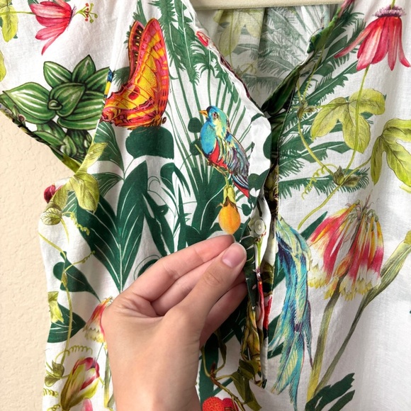 J. Crew Flutter Sleeve Novelty Print Popover Top Ratti Into the Wild - Picture 8 of 13
